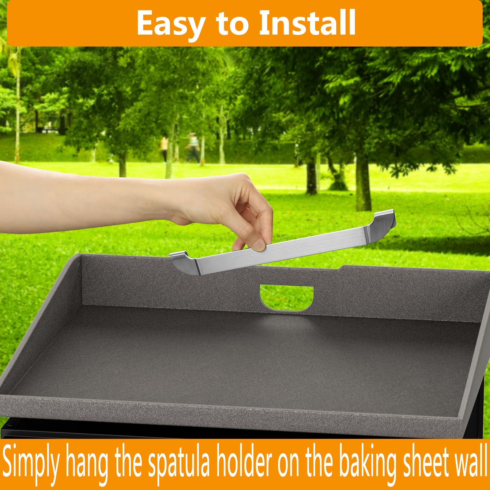 10 Inch Griddle Spatula Holder Magnetic Design, Stainless Steel Grill Barbecue Tool Rack, Griddle Accessories For Blackstone Fla